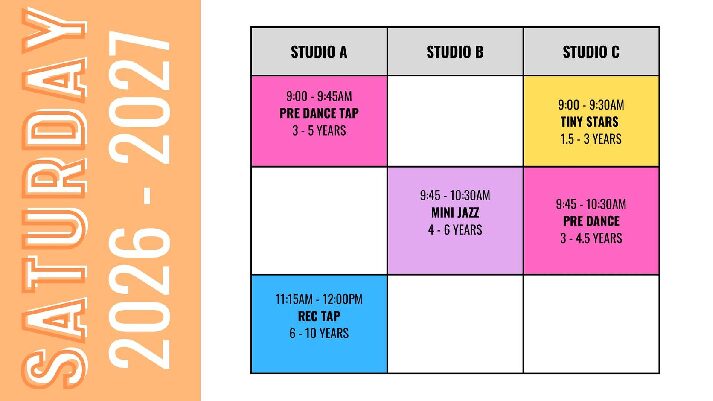 Recreational Dance schedule 